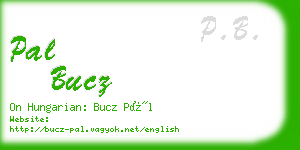 pal bucz business card